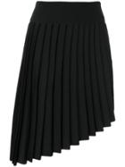 Balmain Pleated Asymmetric Mini Skirt - Black