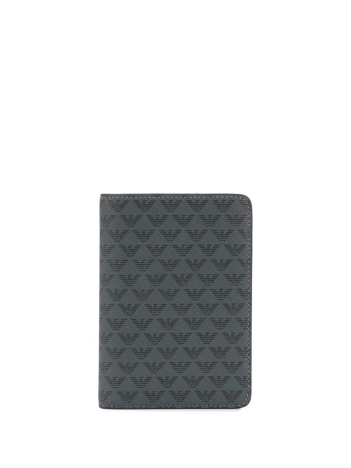 Emporio Armani All Over Logo Wallet - Grey