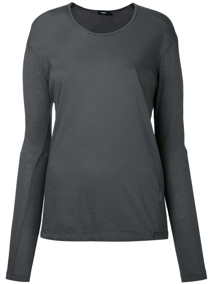 Bassike - Fitted Top - Women - Cotton - Xl, Grey, Cotton