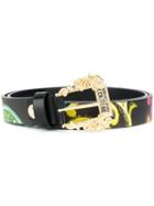 Versace Jeans Couture Printed Baroque Buckle Belt - Black