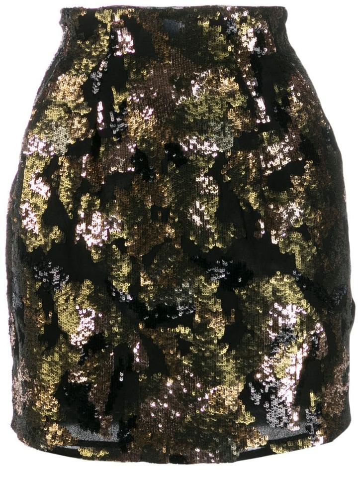 Iro Contrast Sequin Mini-skirt - Black