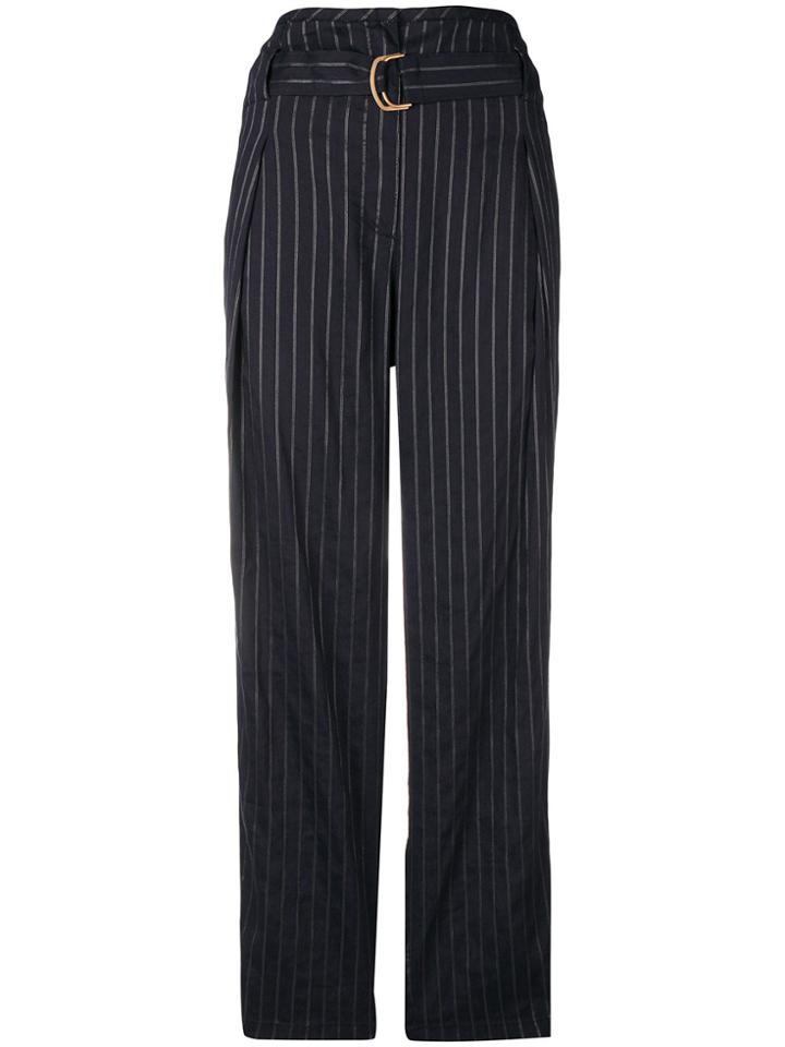 Marc Cain Belted Straight Trousers - Blue