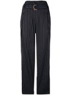 Marc Cain Belted Straight Trousers - Blue