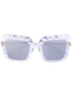 Dolce & Gabbana Eyewear Oversized Textured Frame Sunglasses - Metallic