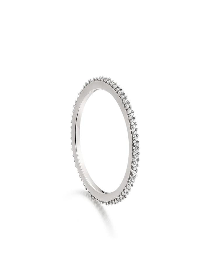 Monica Vinader Skinny Eternity Diamond Ring - Silver