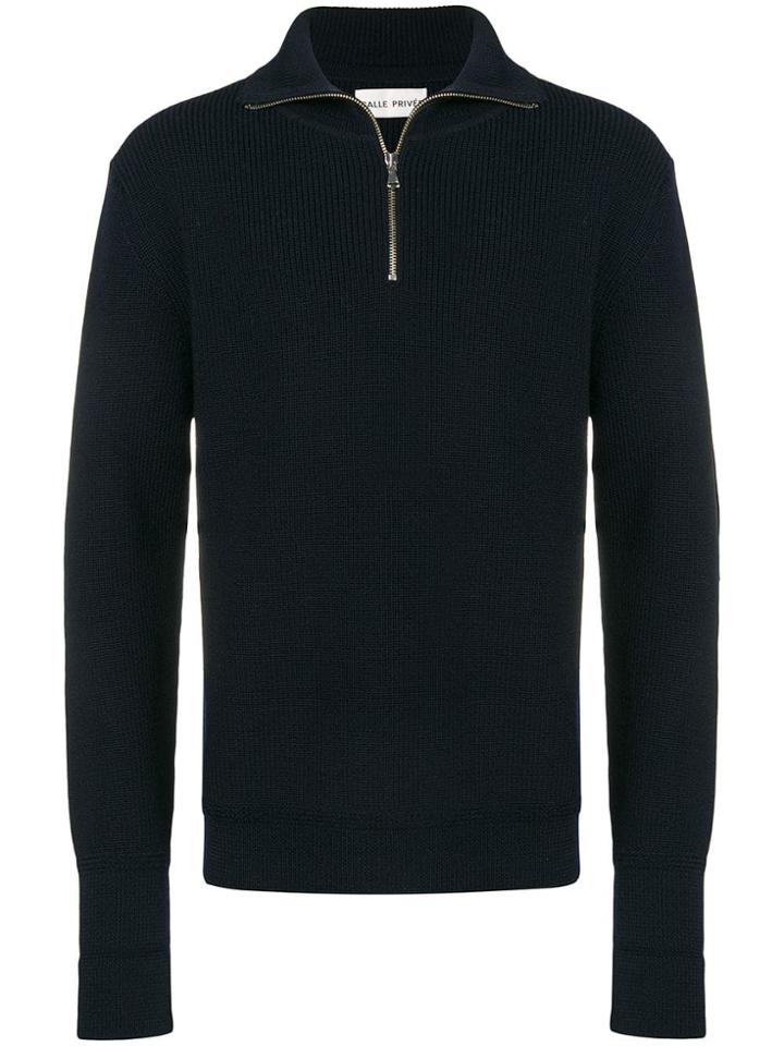 Salle Privée Rikard Half Zip Sweater - Blue