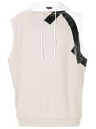 Raf Simons Sleeveless Tape Detail Hoodie - Nude & Neutrals