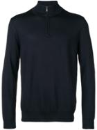 Canali Zipped Knit Sweater - Blue