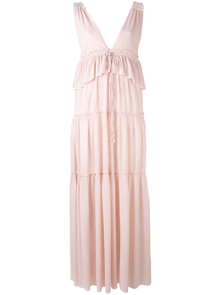 See By Chloé - Column Maxi Dress - Women - Cotton/polyester - Xs, Pink/purple, Cotton/polyester