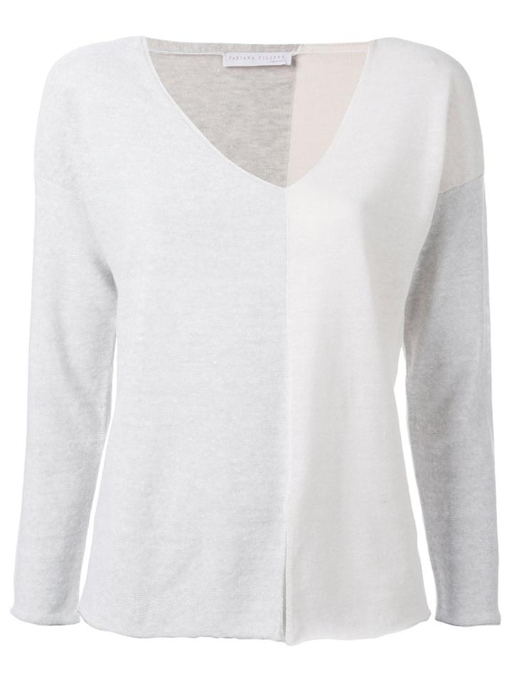 Fabiana Filippi - Knitted Top - Women - Cotton/linen/flax/polyamide - 40, Women's, Grey, Cotton/linen/flax/polyamide