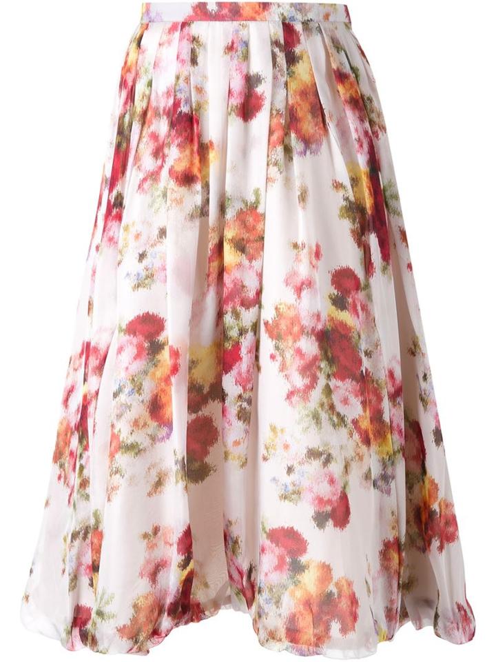 Dresscamp Sheer Floral Skirt, Women's, Size: 38, Nude/neutrals, Silk