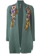 Antonio Marras Embellished Cardigan, Women's, Size: Small, Green, Angora/wool