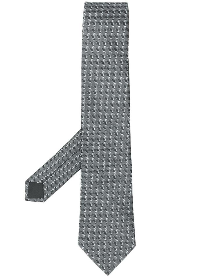 Lanvin Geometric Print Tie - Grey