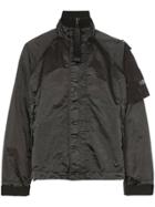 Nemen Logo Print Windbreaker Jacket - Black