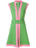 Gucci Jersey Dress With Gg Belt - Green