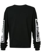 Haculla Printed Sleeves Sweatshirt, Men's, Size: Small, Black, Cotton