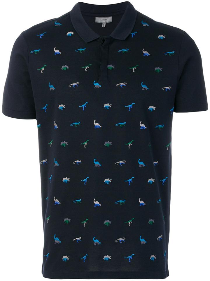 Lanvin Printed Polo Shirt - Blue