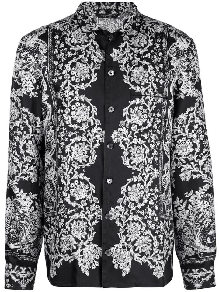 Dolce & Gabbana Printed Pyjama Shirt - Black