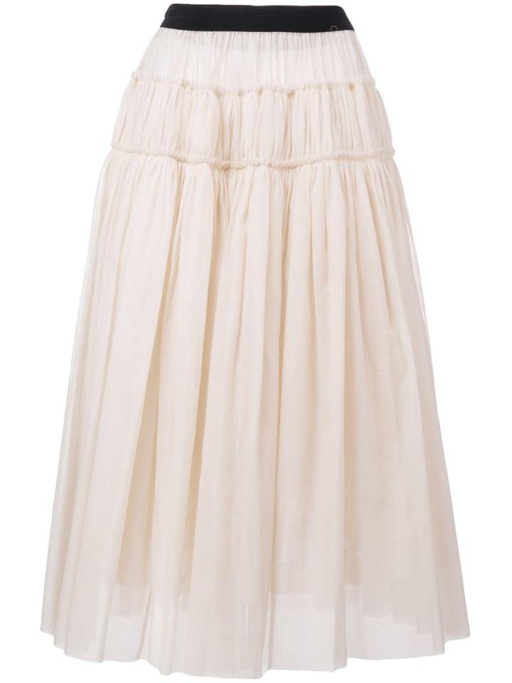 Sara Lanzi Gathered Midiskirt - Neutrals
