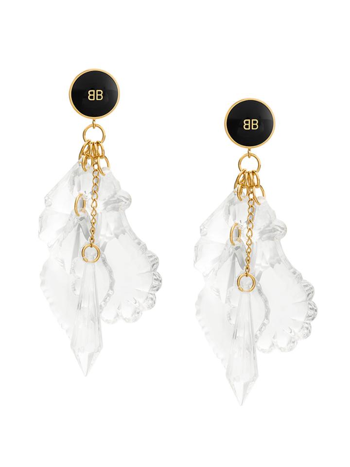 Balenciaga Pic Pendant Earrings - White