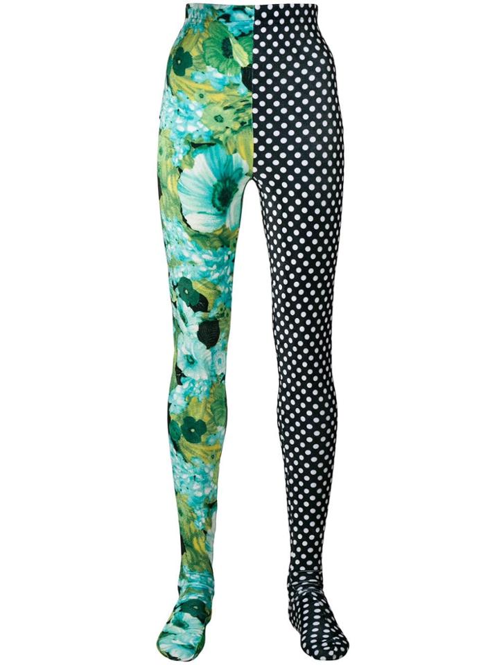 Richard Quinn Print Panelled Leggings - Green