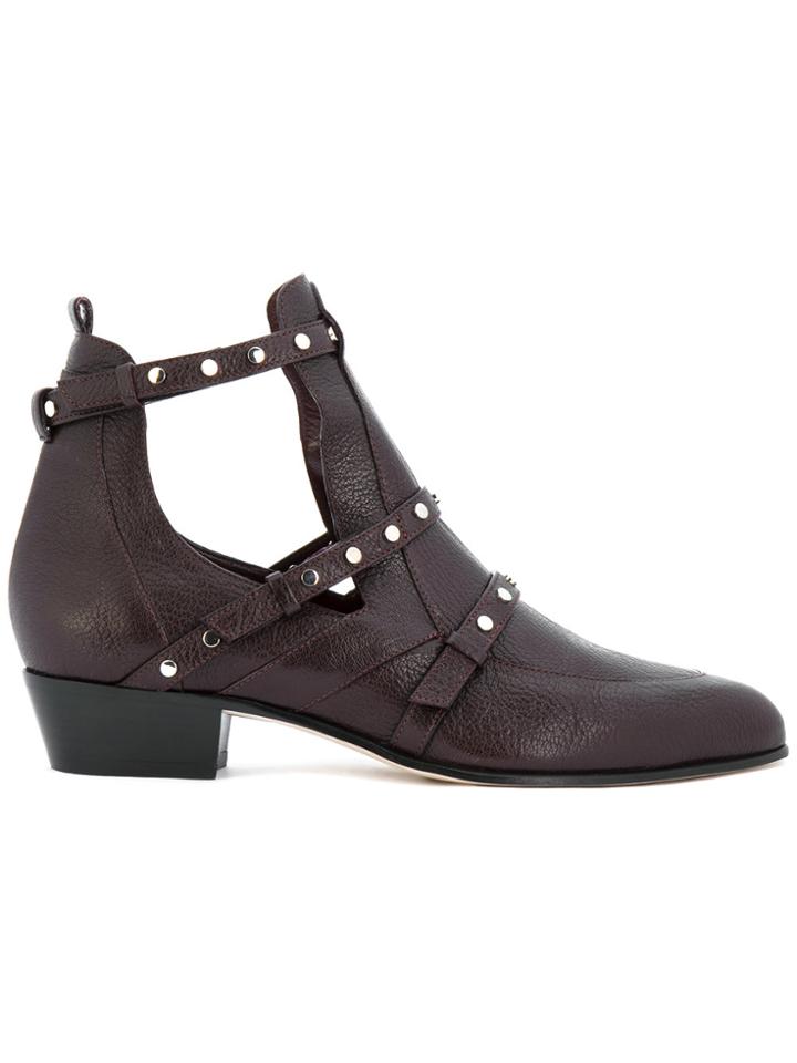 Jimmy Choo Harley 30 Cut Out Booties - Pink & Purple