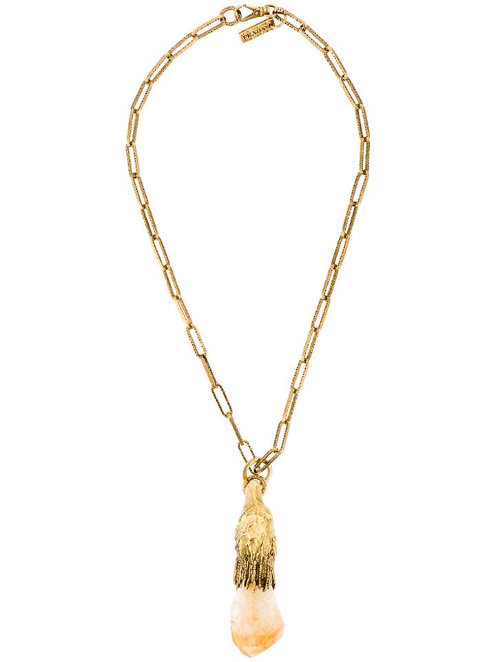 Prada Wolf Stone Necklace - Metallic