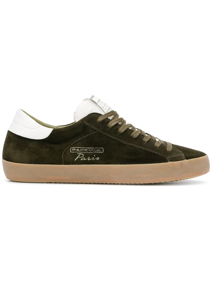 Philippe Model Paris Lace-up Leather Trainers - Green