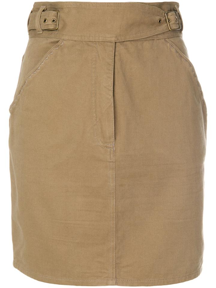 Moschino Vintage Buckle Detail Skirt - Green