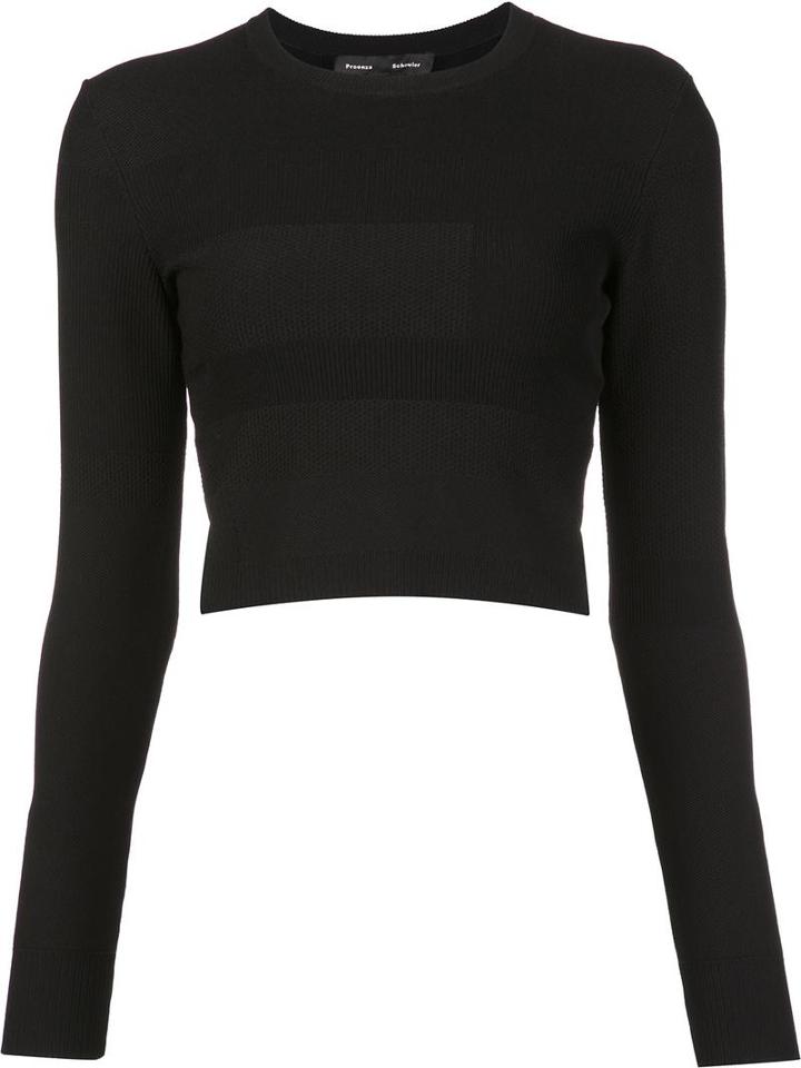 Proenza Schouler Cropped Jumper, Women's, Size: Small, Black, Viscose/polyamide