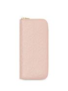 Burberry Monogram Leather Ziparound Wallet - Pink