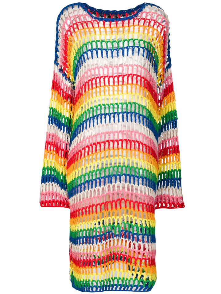 Mira Mikati Rainbow Open Hand Crochet Dress - Multicolour