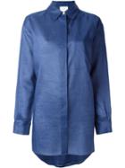 Dkny Oversized Shirt, Women's, Size: Xs, Blue, Ramie