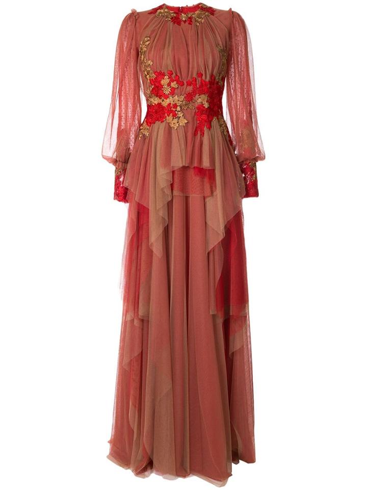 Costarellos Multi Layered Tulle Gown