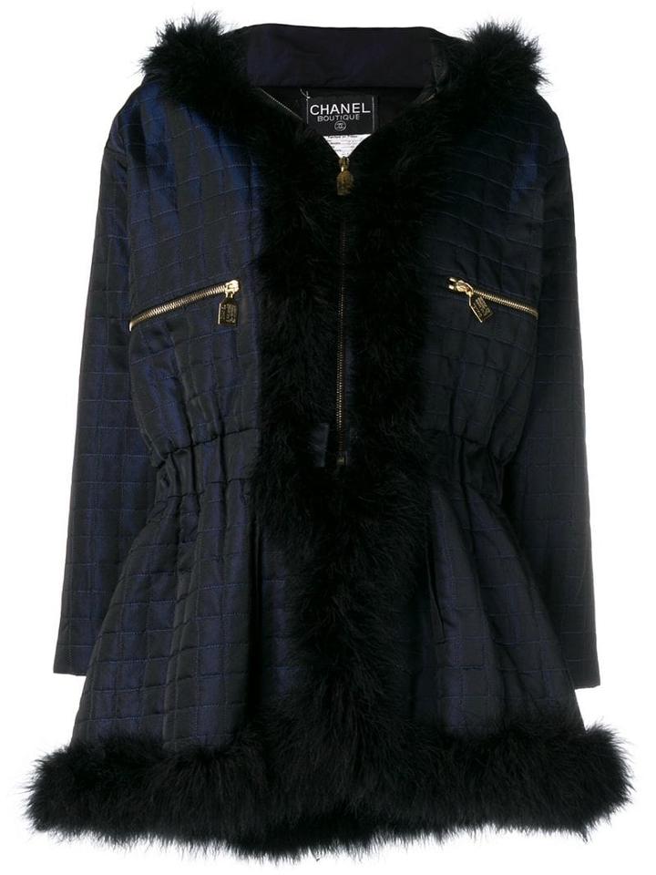Chanel Pre-owned 1990's Hooded Coat - Blue
