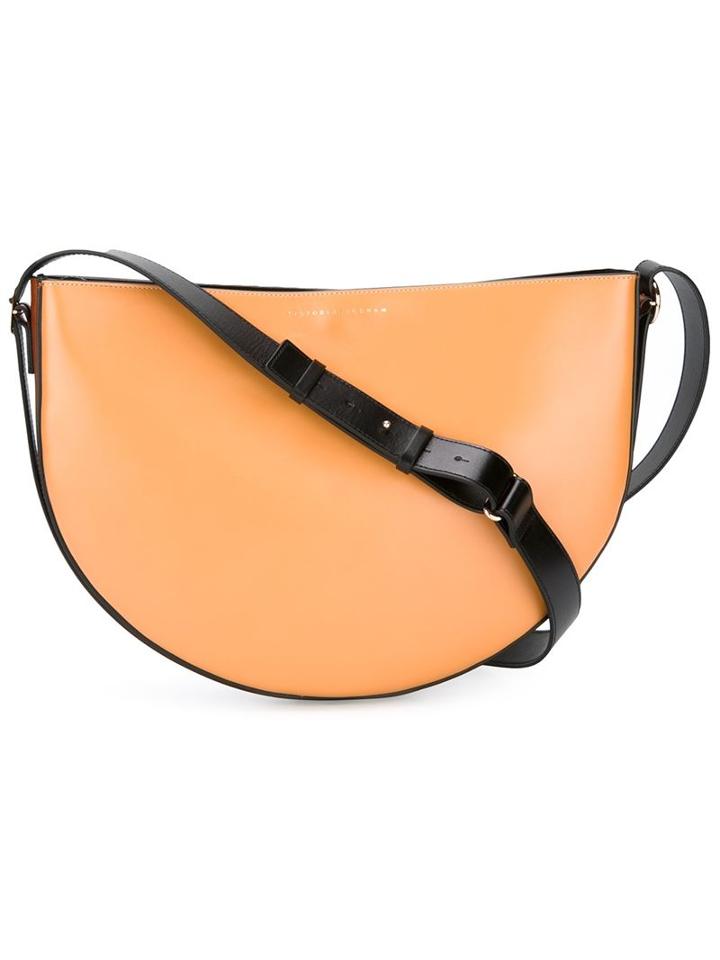 Victoria Beckham Zip Up Shoulder Bag, Women's, Nude/neutrals, Calf Leather