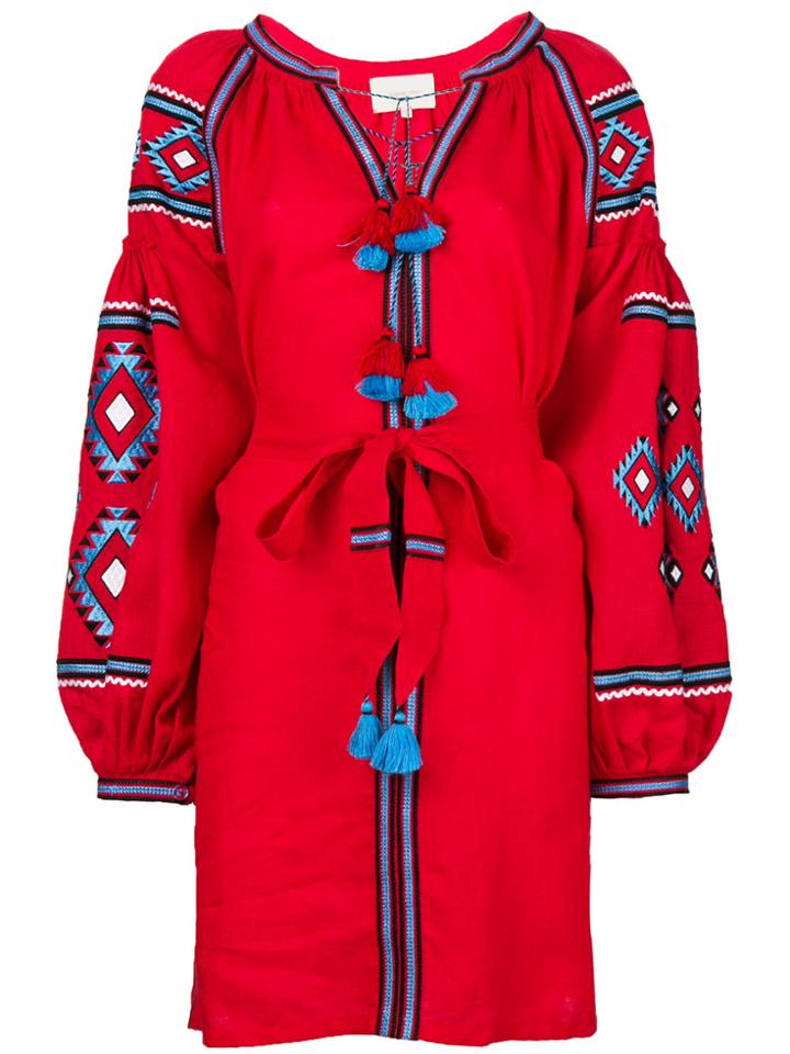 Sleeping Gypsy Azteca Dress - Red