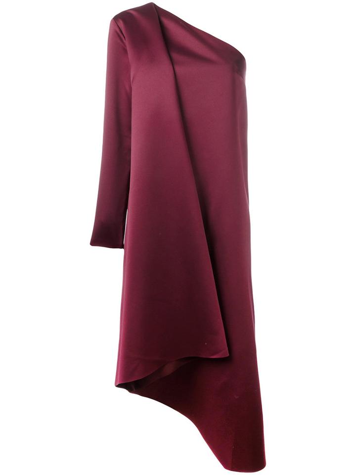 Solace Satin One-shoulder Dress, Women's, Size: 12, Red, Polyester