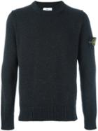 Stone Island Logo Patch Sweater, Men's, Size: Medium, Grey, Polyamide/wool