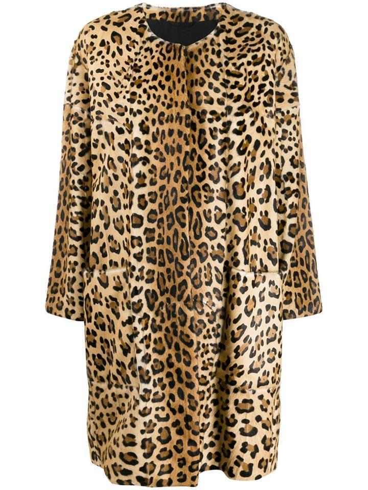 Simonetta Ravizza Wendy Leopard Print Coat - Neutrals