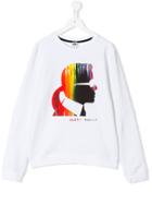 Karl Lagerfeld Kids Teen Graphic Print Sweatshirt - White