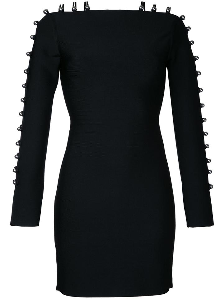 David Koma Strappy Sleeves Mini Dress - Black