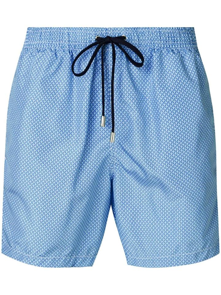 Drumohr Diamond-print Swim Shorts - Blue