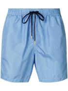 Drumohr Diamond-print Swim Shorts - Blue