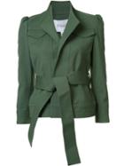 Derek Lam 10 Crosby Stand Collar Belted Jacket, Women's, Green, Cotton/other Fibers