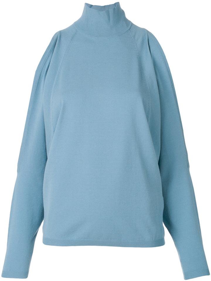 Elisabetta Franchi Cut-out Shoulder Jumper - Blue