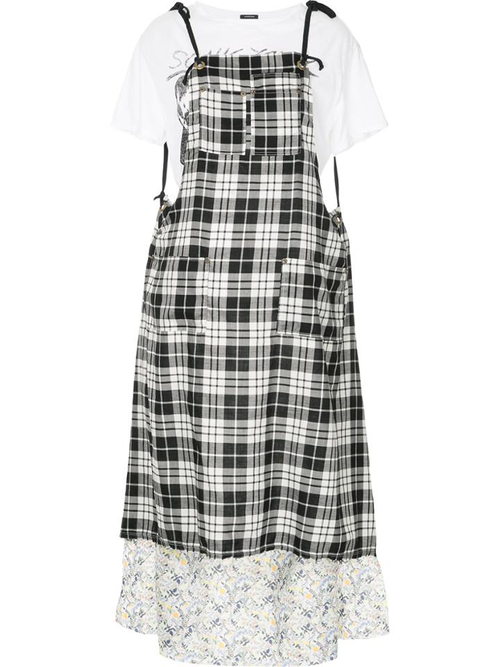 R13 T-shirt Apron Dress - White