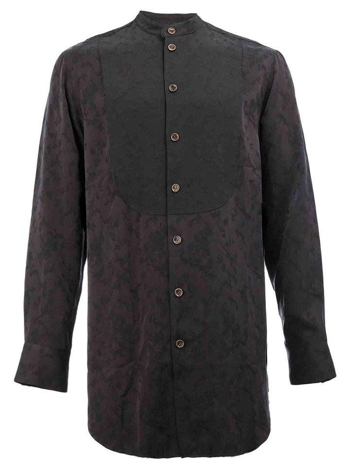 Song For The Mute - L'eclaireur X Song For The Mute Collarless Shirt - Men - Cupro/viscose/virgin Wool - 48, Pink/purple, Cupro/viscose/virgin Wool