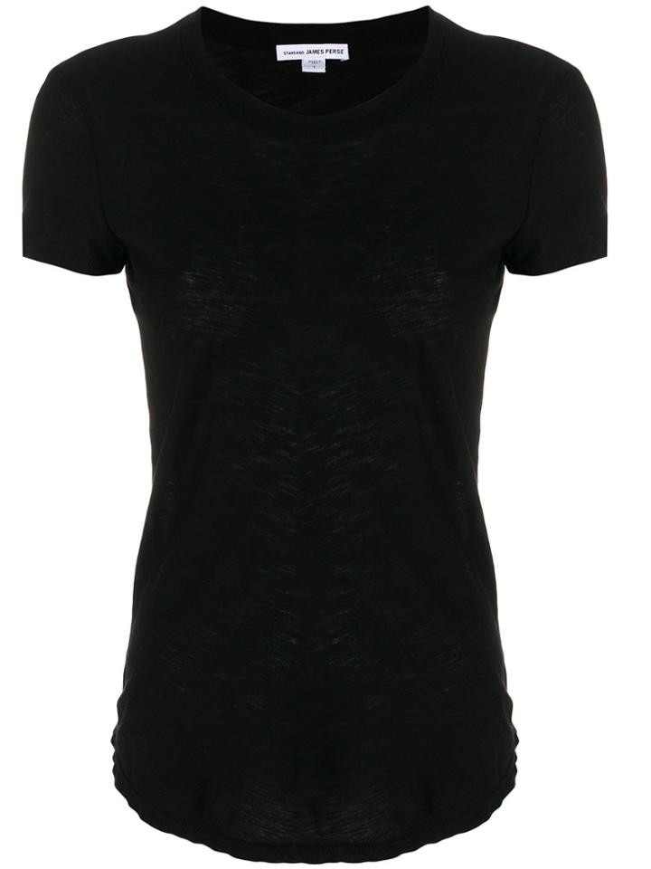 James Perse Sheer Slub Crew Neck Tee - Black