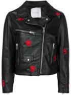 Gaelle Bonheur Embroidered Rose Jacket - Black
